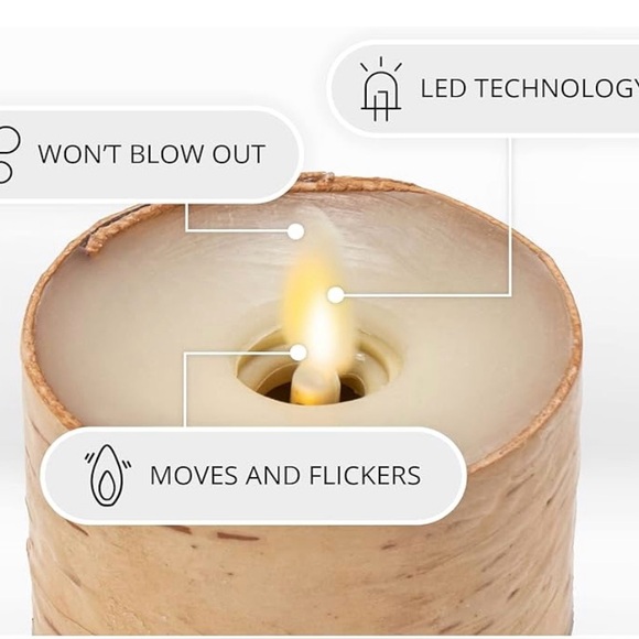 Luminara Set Of Two 1.7” x 2.0” Birch Tealights. - Picture 2 of 7